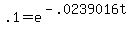 .1+=+e%5E%28-.0239016t%29