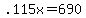 .115x=690