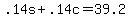 .14s+%2B+.14c+=+39.2
