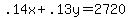 .14x%2B.13y+=+2720