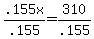 \".155x%2F.155+=+310%2F.155\"