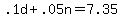 .1d%2B.05n=7.35
