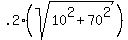 .2%28sqrt%2810%5E2%2B70%5E2%29%29