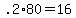 .2%2A80+=+16