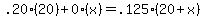 .20%2820%29%2B0%28x%29=.125%2820%2Bx%29