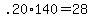 .20%2A140=28
