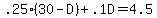 .25%2830-D%29%2B.1D=4.5