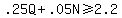 .25Q+%2B+.05N+%3E=+2.2