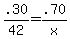 .30%2F42+=+.70%2Fx