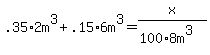 .35%2A2m%5E3+%2B+.15%2A6m%5E3+=++x%2F%28100%2A8m%5E3%29