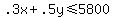 .3x%2B.5y+%3C=+5800