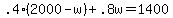 .4%282000-w%29%2B.8w=1400