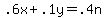 .6x+%2B+.1y+=+.4n