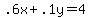 .6x+%2B+.1y+=+4