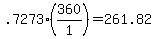 .7273%2A%28360%2F1%29+=+261.82