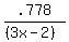 .778%2F%28%283x-2%29%29