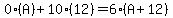 0%28A%29%2B10%2812%29=6%28A%2B12%29
