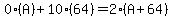 0%28A%29%2B10%2864%29=2%28A%2B64%29