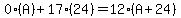 0%28A%29%2B17%2824%29=12%28A%2B24%29