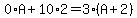 0%2AA%2B10%2A2=3%2A%28A%2B2%29