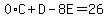 0%2AC%2B+D+-+8E+=+26