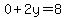 0%2B2y=8