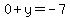 0%2By=-7