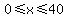 0%3C=x%3C=40