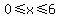 0%3C=x%3C=6