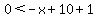 0%3C-x%2B10%2B1