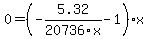 0=%28-5.32%2F20736x-1%29x