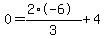 0=%282%2A-6%29%2F3%2B4