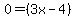 0=%283+x+-+4%29+