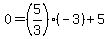 0=%285%2F3%29%28-3%29%2B5