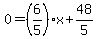 0=%286%2F5%29x%2B48%2F5