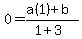 0=%28a%281%29%2Bb%29%2F%281%2B3%29