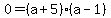 0=%28a%2B5%29%28a-1%29