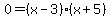 0=%28x-3%29%28x%2B5%29