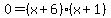 0=+%28x%2B6%29%28x%2B1%29