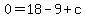 0=+18+-9+%2B+c
