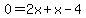 0=+2x%2Bx-4