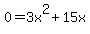 0=+3x%5E2%2B15x