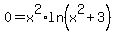 0=+x%5E2%2Aln%28x%5E2%2B3%29