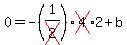 0=-%281%2Fcross%282%29%29cross%284%292%2Bb