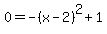 0=-%28x-2%29%5E2%2B1