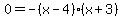 0=-%28x-4%29%28x%2B3%29