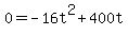 0=-16t%5E2%2B400t