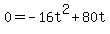 0=-16t%5E2%2B80t