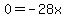 0=-28x