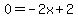 0=-2x%2B2